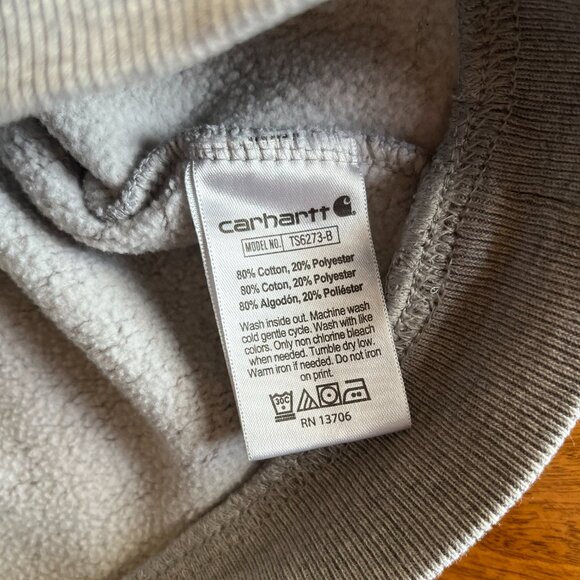 Carhartt gray half-zip logo hoodie 3T - Picture 6 of 9